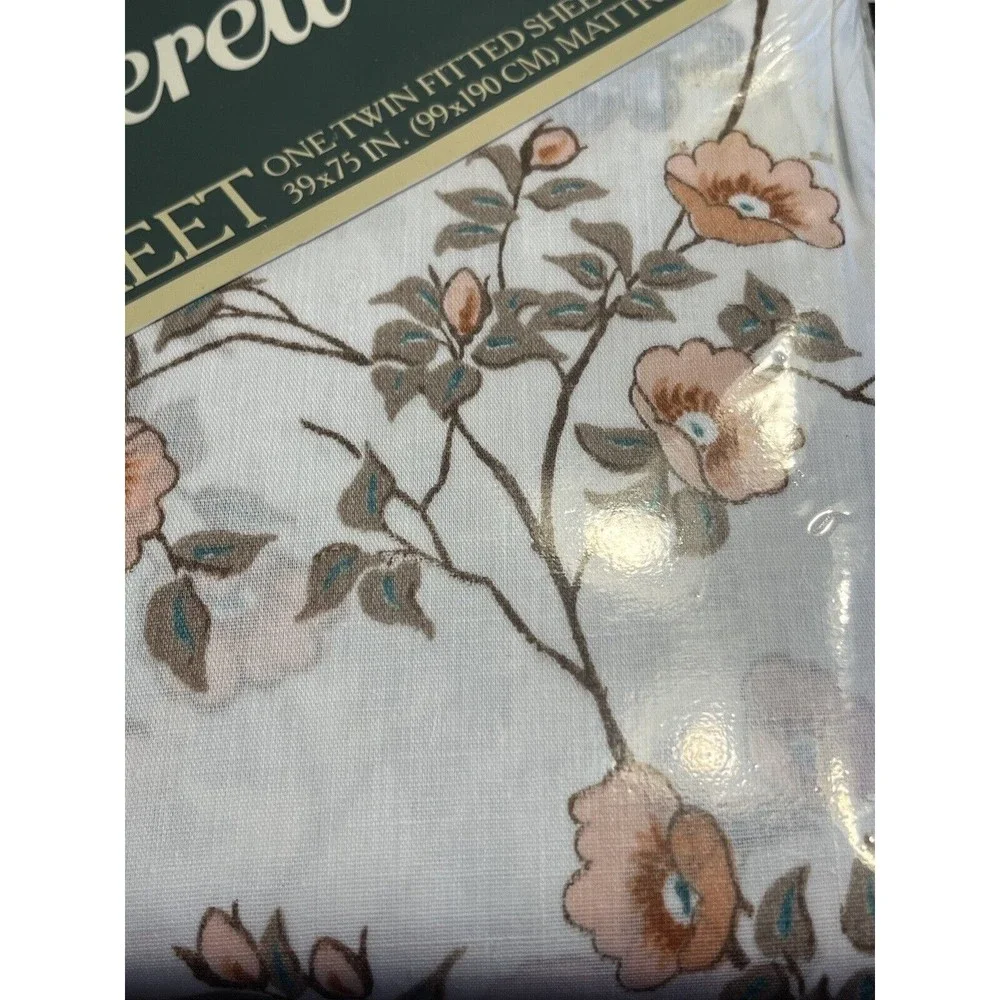 3 NOS Vtg Lady Pepperrel Floral Japanese Garden Twin Sheets USA